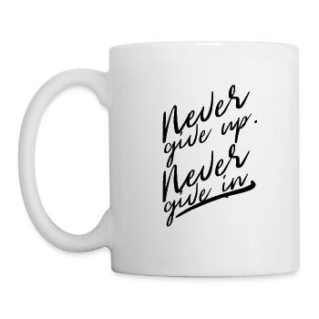 Ne jamais abandonner - Mug blanc - blanc - Gauche