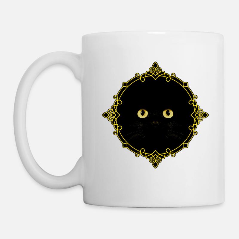 Badge Chat Noir - Pixel Art - Mug blanc - blanc