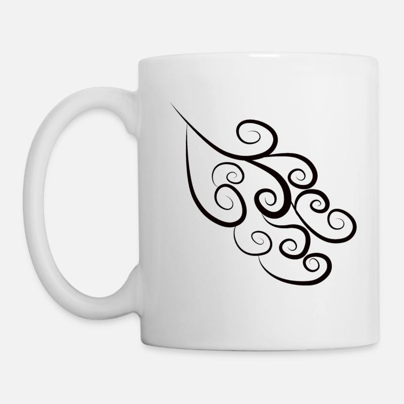 Motifs spirales noir - Mug blanc - blanc