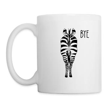 Zebra bye noir et blanc drôle animal cul - Mug blanc - blanc - Gauche