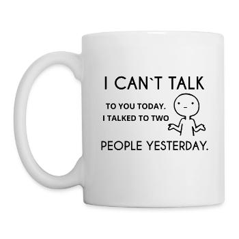 i cant talk introvert schuechtern Spruch - Tasse - Weiß - Links
