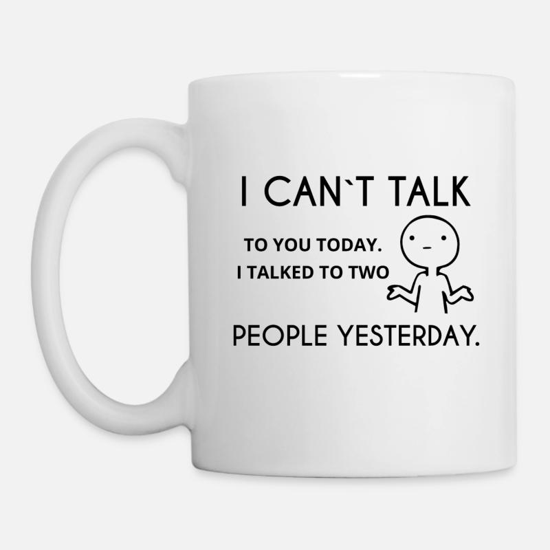 i cant talk introvert shy saying - Mug - white