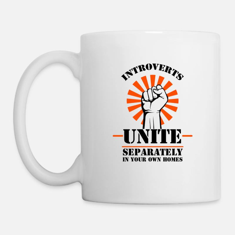 Introverts unite saying shy - Mug - white