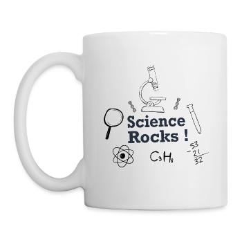 Science Rocks Wissenschaft - Tasse - Weiß - Links