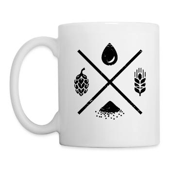 Hops malt beer gift - Mug - white - Left