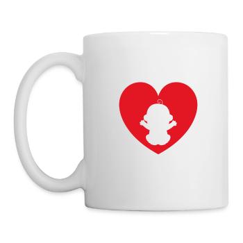 Cadeau de silhouette bébé coeur d'amour - Mug blanc - blanc - Gauche