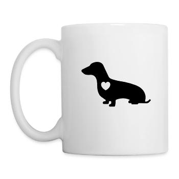 Dachshund silhouette dog dog gift - Mug - white - Left