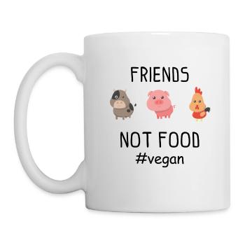 Amis ne pas dire le bien-être des animaux de nourriture - Mug blanc - blanc - Gauche