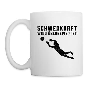 Torwart Schwerkraft Sprung Geschenk - Tasse - Weiß - Links
