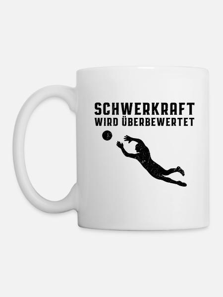 Torwart Schwerkraft Sprung Geschenk - Tasse - Weiß