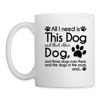 Chien amour amoureux des chiens disant cadeau - Mug blanc - blanc - Gauche