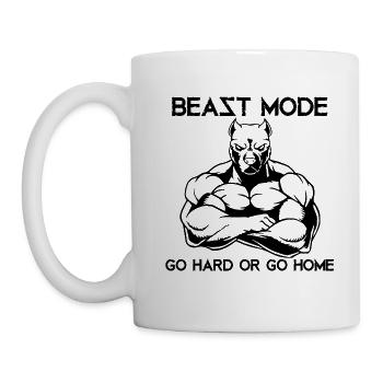 Beast Mode Pitbull GYM cadeau - Mug blanc - blanc - Gauche