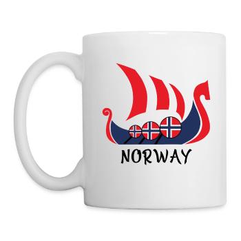 Navire Viking Norvège cadeau - Mug blanc - blanc - Gauche