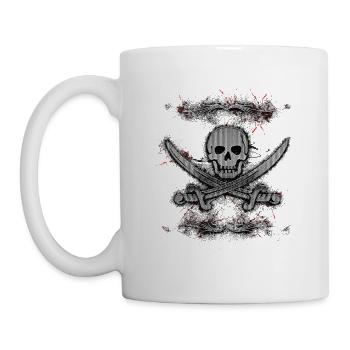 Jolly Roger Skull Pirate Paint Splatter - Mug - white - Left