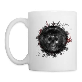 Gothic Tod Totenkopf Paint Splatter Art - Tasse - Weiß - Links