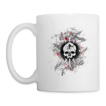 Gothic Tod Totenkopf Paint Splatter Art - Tasse - Weiß - Links