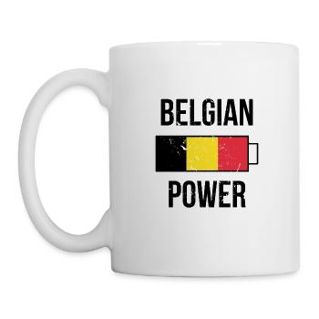 Balgian Power Belgien Batterie Geschenk - Tasse - Weiß - Links
