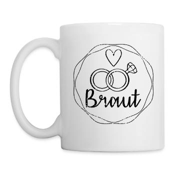 Bride engagement wedding band gift - Mug - white - Left
