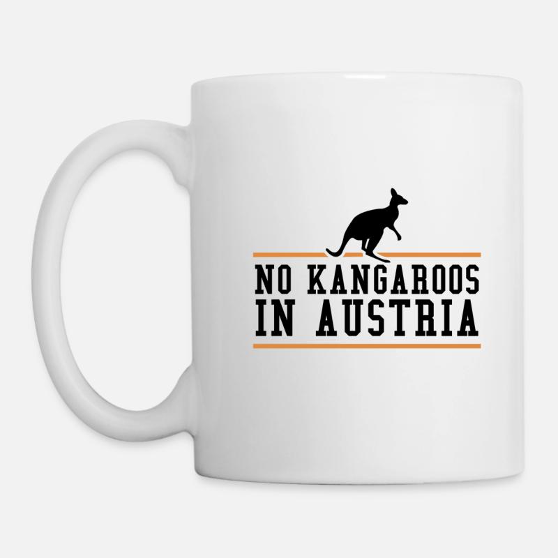 Kangaroo Silhouette Austria Oesterreich Geschenk - Tasse - Weiß