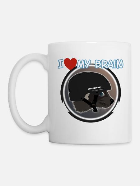 I love my brain Wolverine don't care - Tasse - Weiß