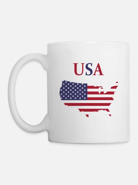 USA Flagge Continent United State of America - Tasse - Weiß