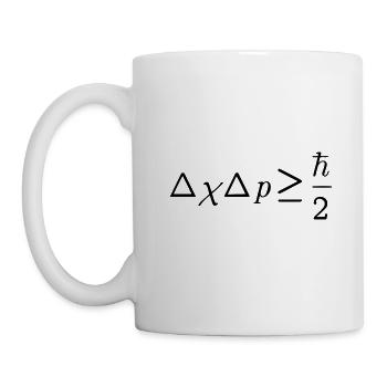 Heisenbergsche Unschaerferelation Geschenk - Tasse - Weiß - Links