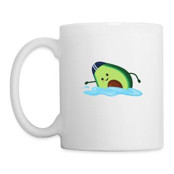 avocado swim funny Humor T-Shirt - Tasse - Weiß - Links