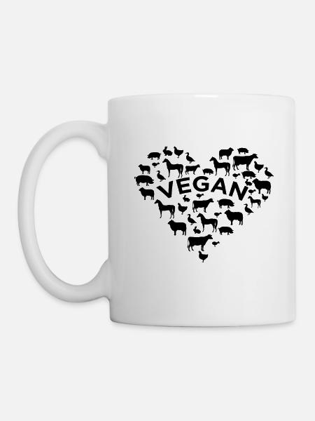 Vegan Tierschutz Gesund Fleischfrei Geschenk - Tasse - Weiß