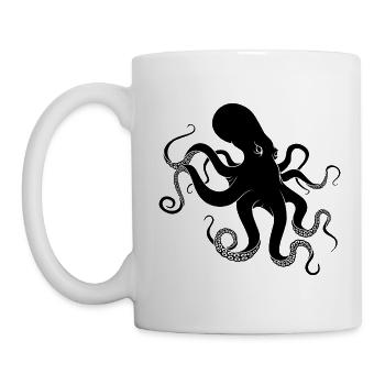Poulpe noir - Mug blanc - blanc - Gauche