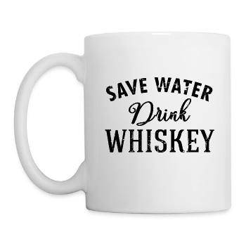 Drink Whiskey Alkohol Spruch Party Geschenk - Tasse - Weiß - Links