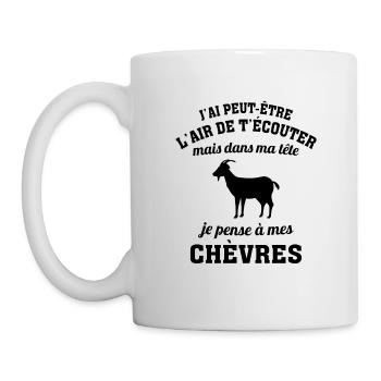 in my head I think of my goats - Mug - white - Left