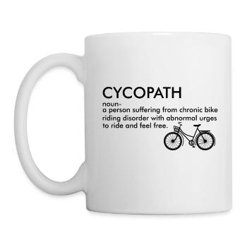 Cycopath Radfahrer Spruch Fahrrad Geschenk - Tasse - Weiß - Links