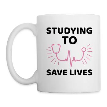 Student Uni Medizin Spruch Geschenk - Tasse - Weiß - Links