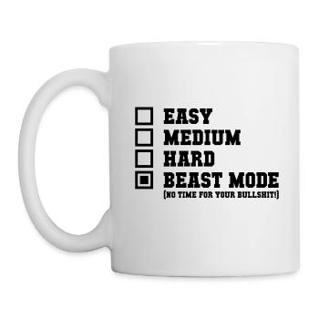 Cadeau de mode bête facile et difficile - Mug blanc - blanc - Gauche