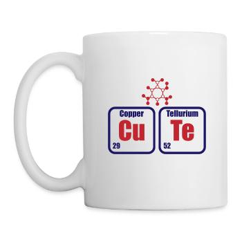 Cadeau mignon de table périodique de chimie de Cu - Mug blanc - blanc - Gauche