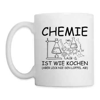 Chemie ist wie kochen Spruch Labor Geschenk - Tasse - Weiß - Links