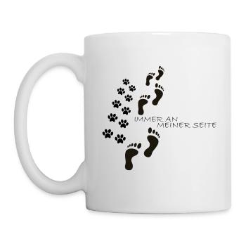 Hunde Pfote Immer an Meiner Seite Geschenk - Tasse - Weiß - Links