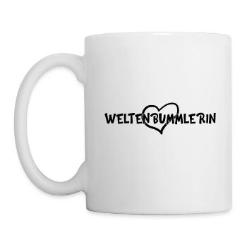 Reise Travel weltenbummlerin Geschenk - Tasse - Weiß - Links