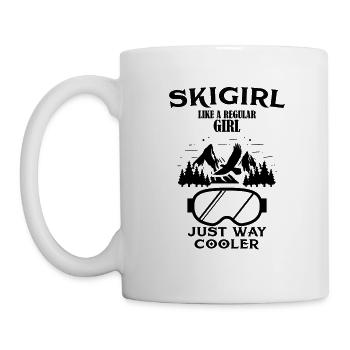 Ski Sport Skigirl Maedchen Spruch Geschenk - Tasse - Weiß - Links