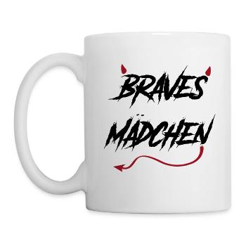 Braves Maedchen teuflisch Spruch Geschenk - Tasse - Weiß - Links