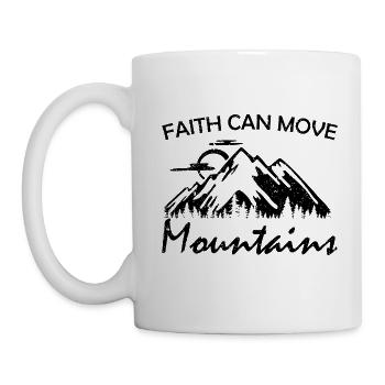 Faith can move mountains saying gift - Mug - white - Left