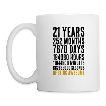 21 years birthday saying gift - Mug - white - Left