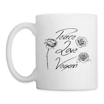 Peace Love Vegan Gift - Mug - white - Left