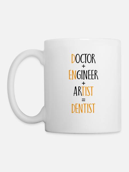 Docteur Ingénieur Artiste Dentiste Cadeau - Mug blanc - blanc