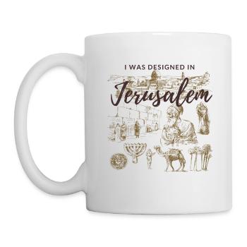 Designed in Jerusalem - Mug - white - Left