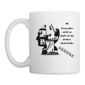 Denke Anders - Tasse - Weiß - Links