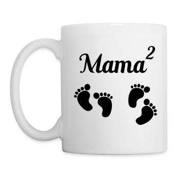 Maman jumeaux carrés jumeaux cadeau - Mug blanc - blanc - Gauche