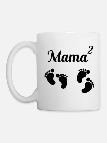 Maman jumeaux carrés jumeaux cadeau - Mug blanc - blanc