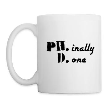 Phinally Done finally done Phd graduation gift - Mug - white - Left