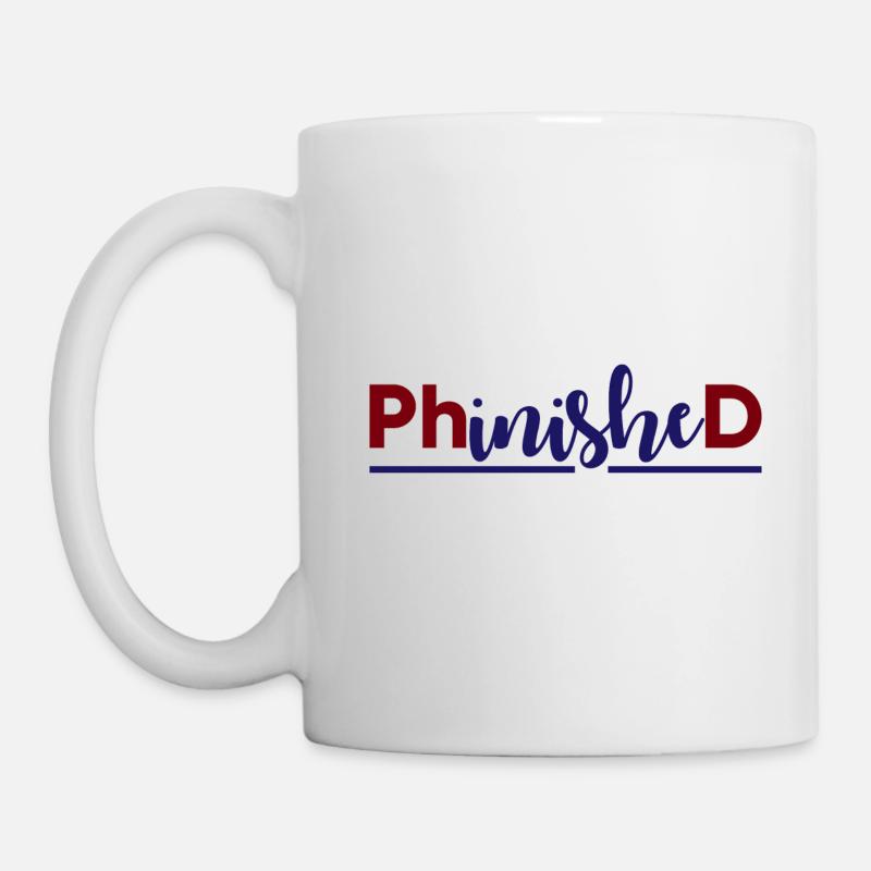 Phinished Terminé PhD - Mug blanc - blanc